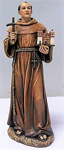 Christian Brands 8" Saint Junipero Serra Statue Toscana Milagros Avalon Gallery Collection