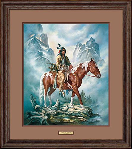 Wild Wings(MN) Wild Wings They Call Me Wolf - Native American Framed Limited Edition Print by Russ Docken