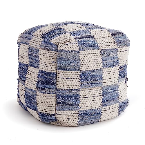 Napa Home & Garden Furniture Collection, Cotton and Polyester Stool (Blue and White)