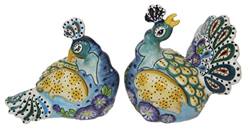 Blue Sky Clayworks Clayworks Peacock Salt & Pepper Set with Box, 5 x 3.5 x 3.5
