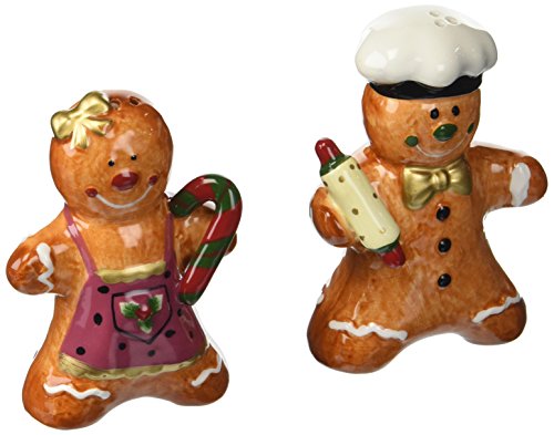 Cosmos Gifts Gingerbread Couple Salt and Pepper Set, 3-3/8-Inch