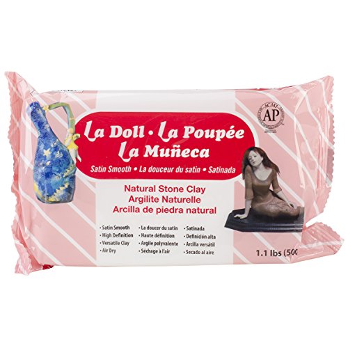 ACTVA Products La Doll Natural Air Dry Stone Clay 1.1 pound (500g) (1600)