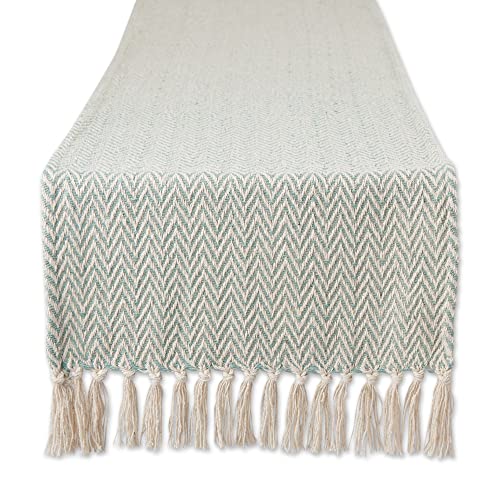 DII Design Woven Basic Tabletop Collection Chevron Table Runner, 15x72, Jadeite