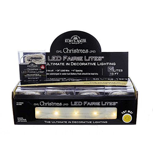Kurt Adler Battery-Operated 50-Light Warm White LED Fairie Lights