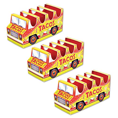 Beistle 3-D Taco Truck Centerpiece, 5" x 10¬¨¬®≈í¬©", Yellow and Red