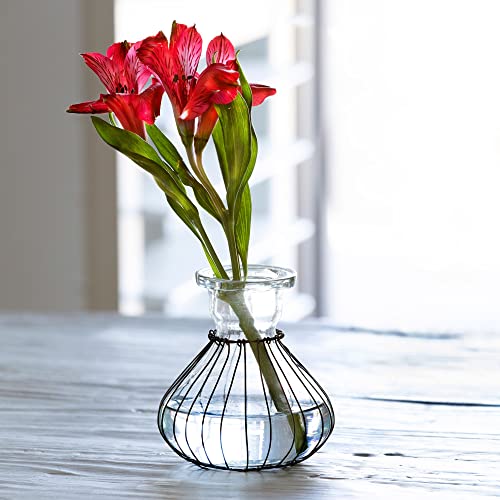 Park Hill Collection ECL10514 Lulu Wire Wrapped Bud Vase, 4-inch Height, Small