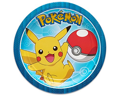 Amscan American Greetings Pokemon Party Supplies, Paper Dessert Plates (8-Count)