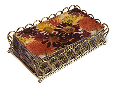 Boston International Celebrate the Home Ribbon Guest Towel/Banquet Napkin Caddy, Gold