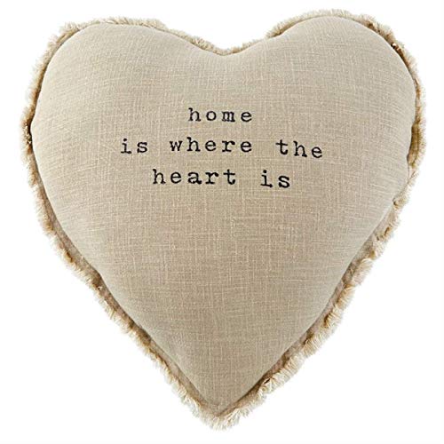 Mud Pie Home is Where The Heart is Throw Pillow, 20 inches, Cotton