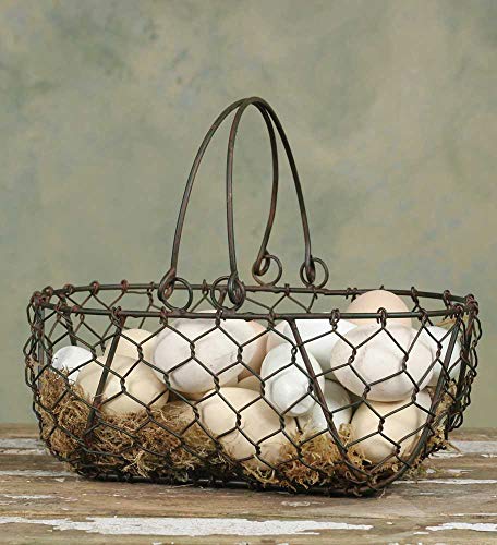 CTW Colonial Tin Works Gathering Basket in Green/Rust
