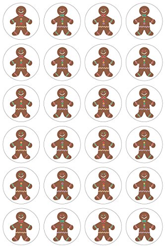 Hygloss Products Winter Christmas Gingerbread Man Stickers - 72 Sticker - 1 Inch, 3 Sheets