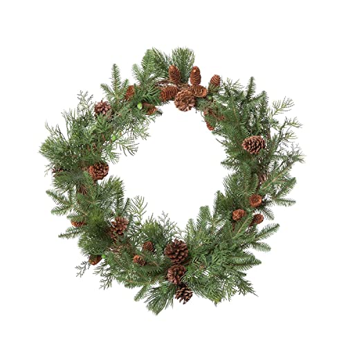 Park Hill Collection Tree Lot Mixed Pine Decorated Grapvine Wreath