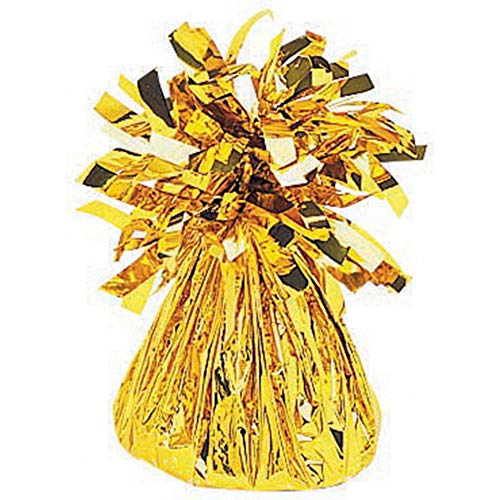 Amscan Decorative Small Foil Balloon Weight Party Supplies, 8 oz, Gold