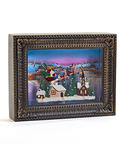 Giftcraft 667561 Christmas LED Framed Christmas Scene Water Lantern, 11 inch, Water, Plastic and Poly Resin