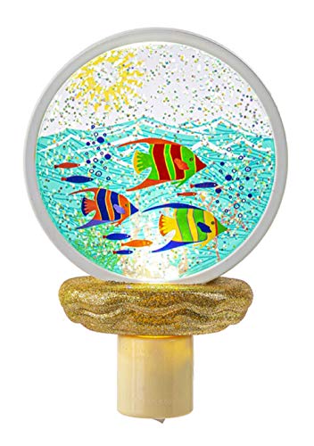 Ganz ME178417 Fish LED Shimmer Disk Night Light, 6.25-inch Height, Acrylic and Electrical