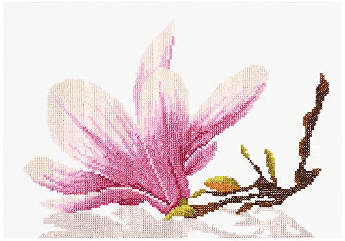 Vervaco Lanarte Magnolia Twig (Evenweave), Pink