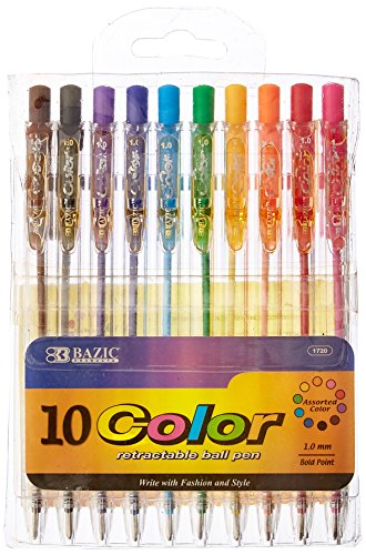 BAZIC 10 Retractable Color Pen