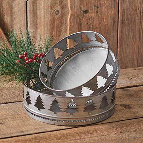 CTW Home Collection 370536 Set of Two Round Christmas Tree Trays