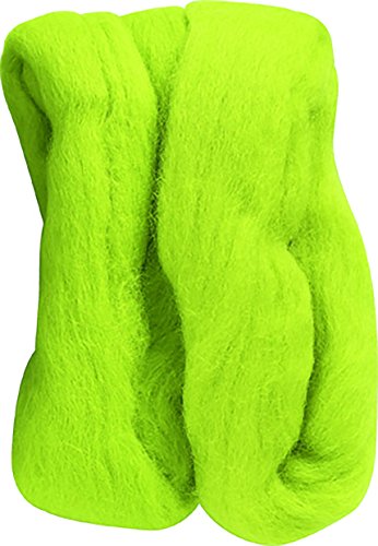 Clover Natural Wool Roving, Lime Green