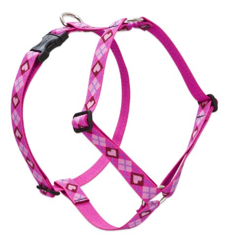 Lupine Pet Originals 1" Puppy Love 24-38" Adjustable Roman Dog Harness for Large Dogs