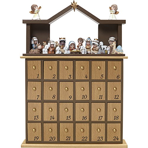 Precious Moments" O Come Let Us Adore Him Nativity Advent Calendar (Set of 26), Multicolor