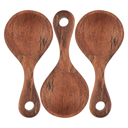 Karma Short Wood Tasting Spoons Set - Short Wood Spoons for Cooking - Wood Kitchen Utensils - Wood - Set of 3