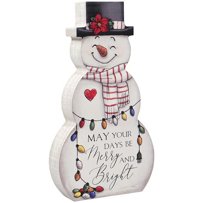 Carson Home Accents Merry and Bright Snowman Table D‚Äö√Ñ√∂‚àö√ë‚àö‚àÇ‚Äö√†√∂‚Äö√Ñ‚Ä†‚Äö√†√∂‚Äö√†√á¬¨¬®¬¨¬Æ¬¨¬®¬¨¬©cor, 9-inch Height