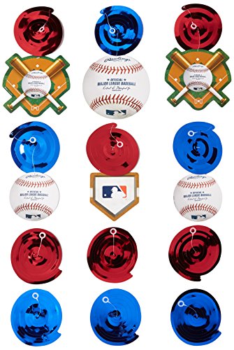 Amscan Rawlings Baseball Value Pack Swirl Decorations, 7"