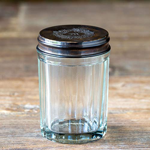 Park Hill Collection ECL00227 Glass Jar with Bronze Lid, 3.25-inch High