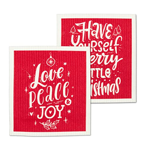 Abbott Collection  Have Yourself...Text Dishcloths. Set of 2