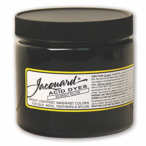 Jacquard Acid Dye for Wool, Silk and Other Protein Fibers, 8 Ounce Jar, Concentrated Powder, Bright Yellow 602