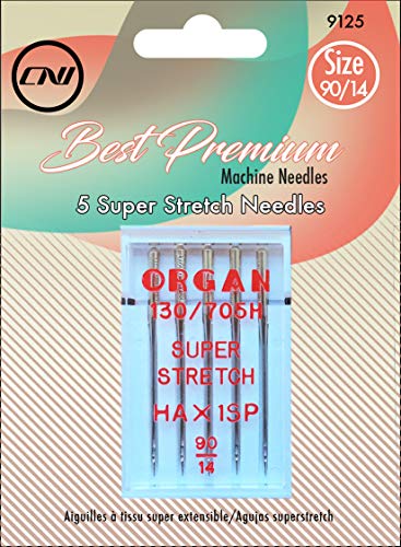 CLOVER Best Premium Machine Needles Super Stretch, 5 Piece
