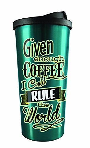 Spoontiques Rule The World Stainless Steel Travel Mug, Green