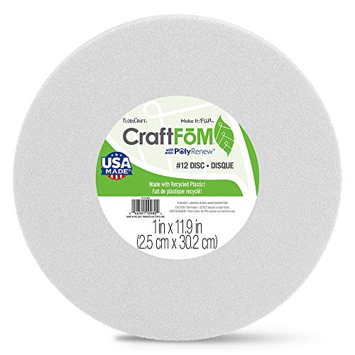 FloraCraft Styrofoam Disc 0.8 Inch x 11.8 Inch White