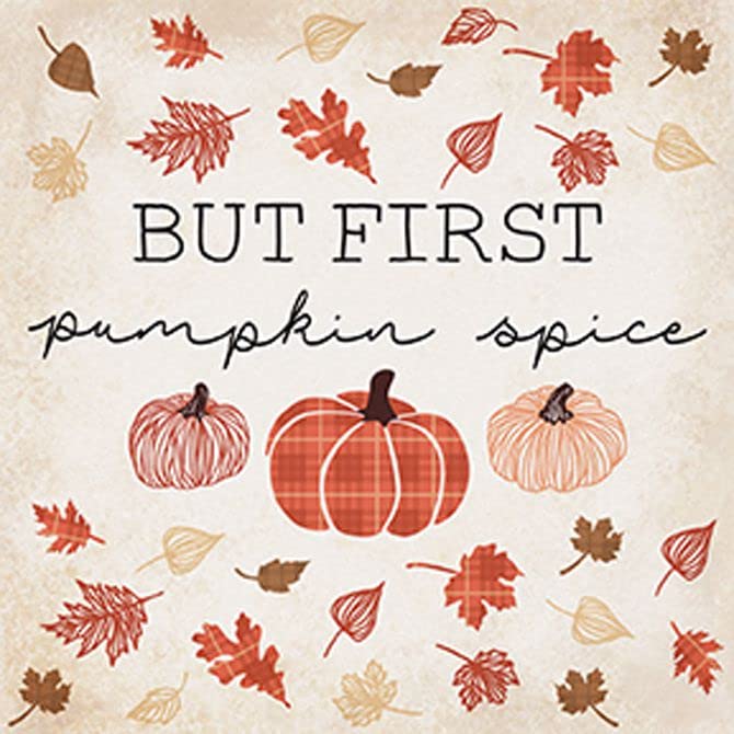Carson Home Fall Pumpkin Spice House Coaster, 4-inch Square, Set of 4