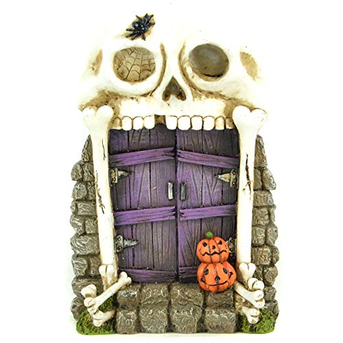 Midwest Design Imports Halloween Skull Purple Door, 8inch, Multicolor