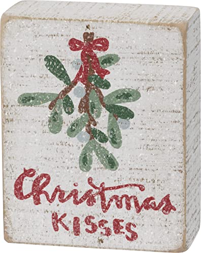 Primitives By Kathy Christmas Kisses Slat Sign 4" x 5"