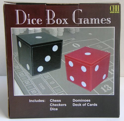 CHH Chess/Dominoes/Poker/Dice 5 Game Combination Set, Red