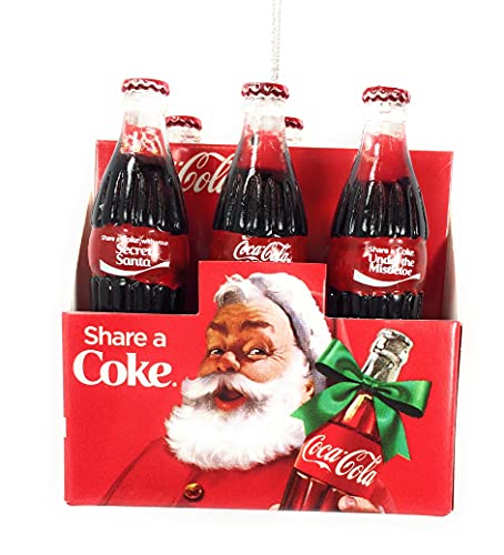 Kurt Adler COCA-COLA "SHARE A COKE" 6-PACK BOTTLES ORNAMENT