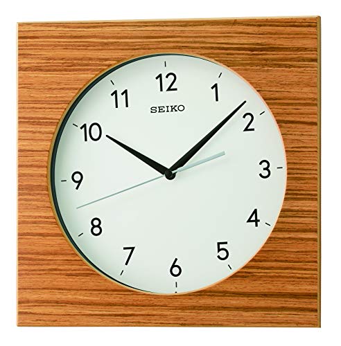 Seiko Zebra Wood Pattern Veneer Wall Clock, Brown