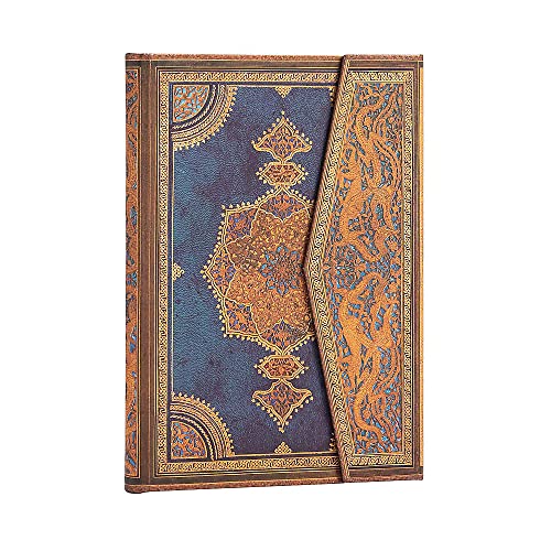 Paperblanks | Safavid Indigo | Safavid Binding Art | Hardcover | Midi | Lined | Wrap Closure | 144 Pg | 120 GSM