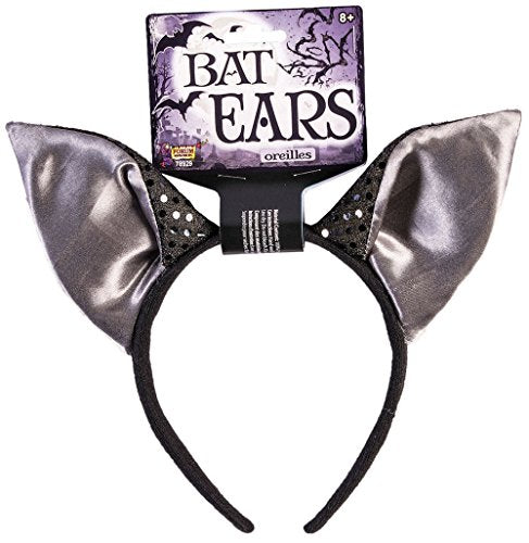 Forum Novelties 78929 Unisex-Adults Bat-Ears-Headband, Black Color, Standard, Multicolor, Pack of 1