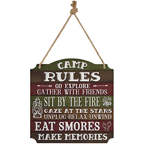 Carson 23720 Camp Rules Metal Wall Decor, 12 inches High