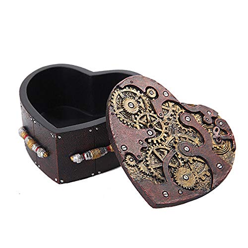 Pacific Trading PTC Steampunk Mechanical Heart Shaped Box with Lid Statue Figurine