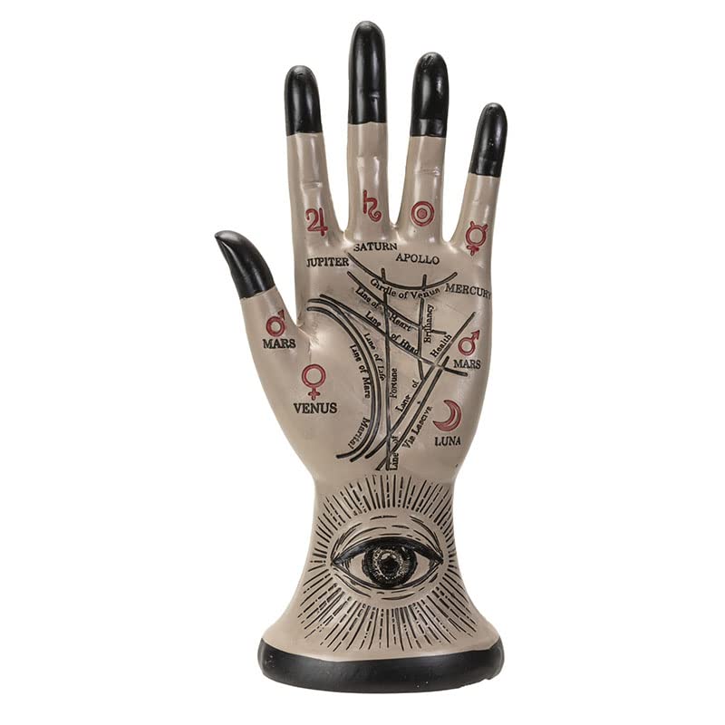 Pacific Trading Giftware Palmistry Hand Figurine, 8.86-inch Height, Resin, Home D√©cor, Tabletop D√©cor, Halloween