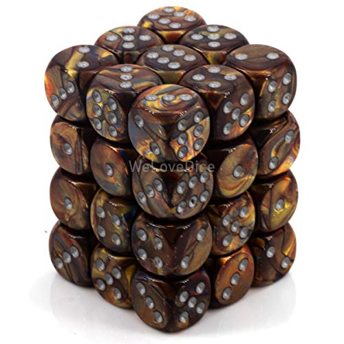 Chessex CHX27893 Dice - Lustrous: 36D6 Gold/Silver