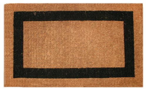 Imports Decor Printed Coir Doormat, Black Border, 22-Inch by 36-Inch
