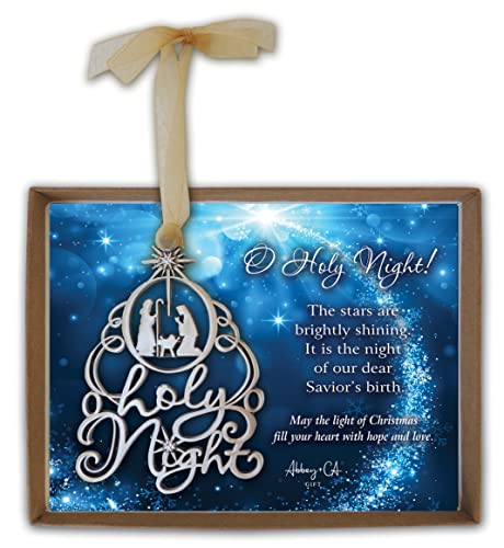 Cathedral Art Abbey & CA Gift O Holy Night Nativity Ornament W/Crystals On Gold Ribbon