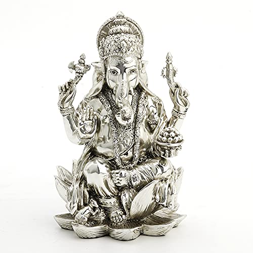 Unicorn Studio Veronese Design 3 1/8 Tall Ganesha Hindu God Good Fortune Statue Home Decor Resin Hand Made Electroplated Figurine