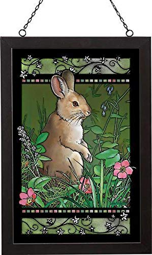 Wild Wings(MN) Wild Wings 5386498049 Springtime Snowshoe Rabbit Stained Glass Art, 20-inch Height